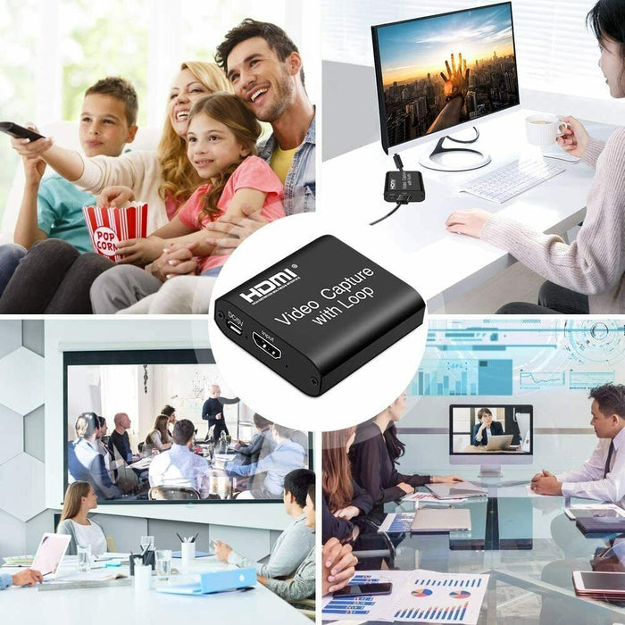 4K HDMI Video Capture Card HDMI to USB 2.0 Video Capture with Loop Out - Battery Mate