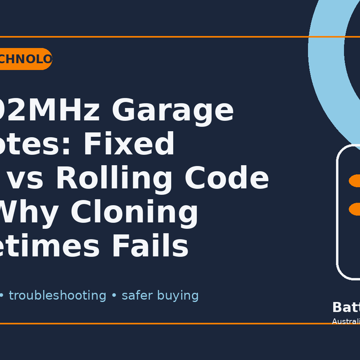 433.92MHz Garage Remotes: Fixed Code vs Rolling Code and Why Cloning Sometimes Fails - Battery Mate