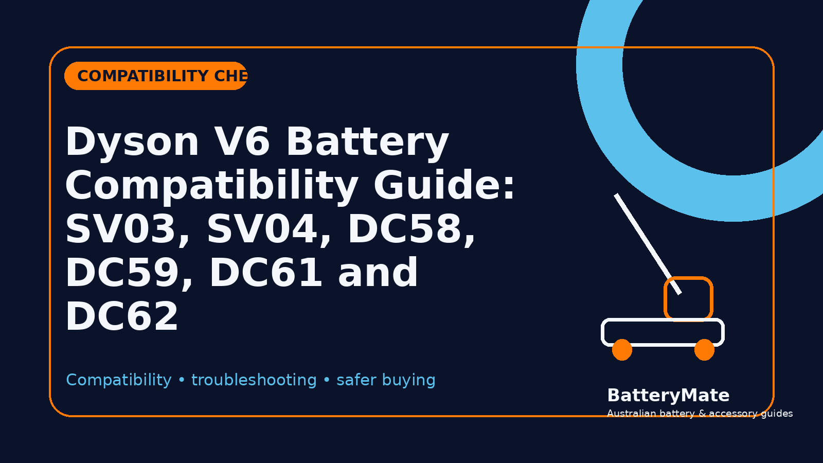 Dyson V6 Battery Compatibility Guide: SV03, SV04, DC58, DC59, DC61 and DC62 - Battery Mate