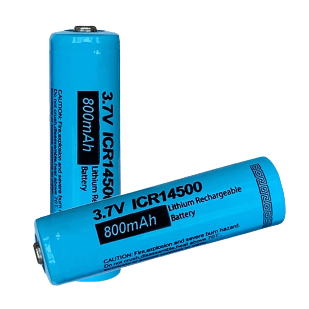 [2 Pack] 14500 3.7V 800mAh AA Li-ion Button Top Rechargeable Batteries ...