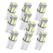 10x T10 W5W LED Car Bulbs – 7020 10 - SMD Cool White Wedge Lights for Dome, Map, Interior & License Plates (Copy) - Battery Mate