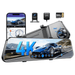 12" 4K + 1080P Rear View Mirror Dash Cam with WiFi 6, GPS & 64GB Card - Battery Mate