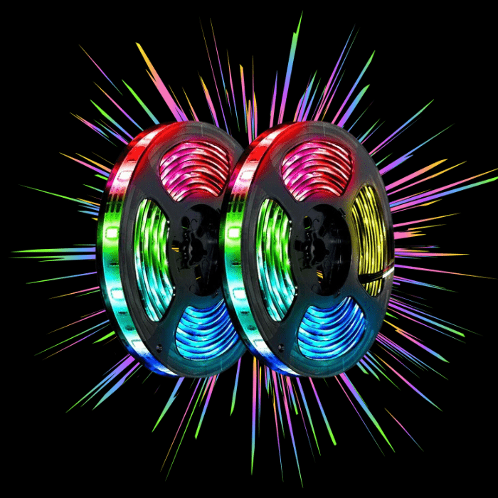 5M 5050 SMD RGB Flexible LED Strip Lights - 300 LEDs, IP65 Waterproof, Multi-Color