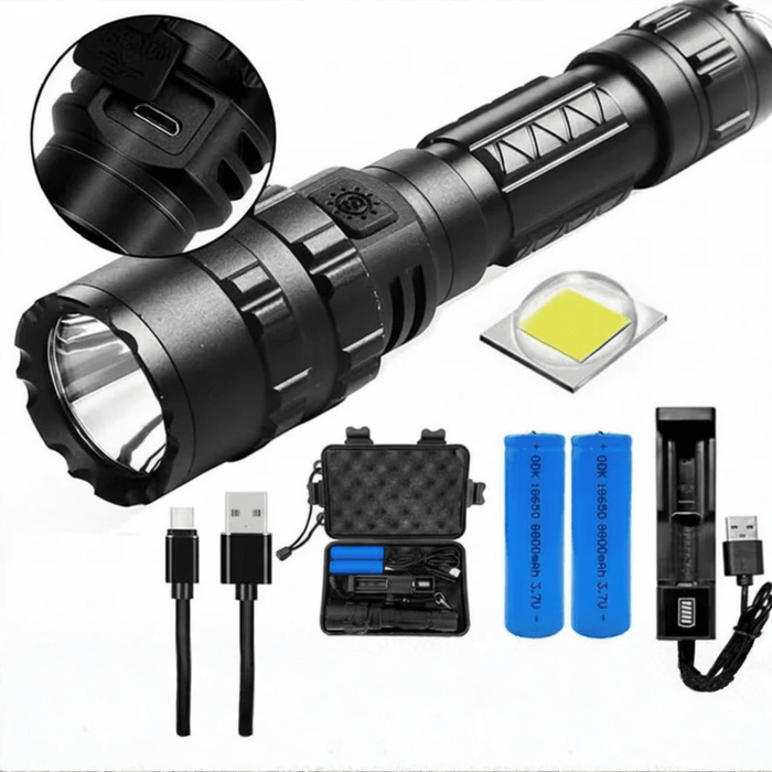 180000LM L2 LED Tactical Flashlight USB Rechargeable Camping Hunting Torch - Battery Mate
