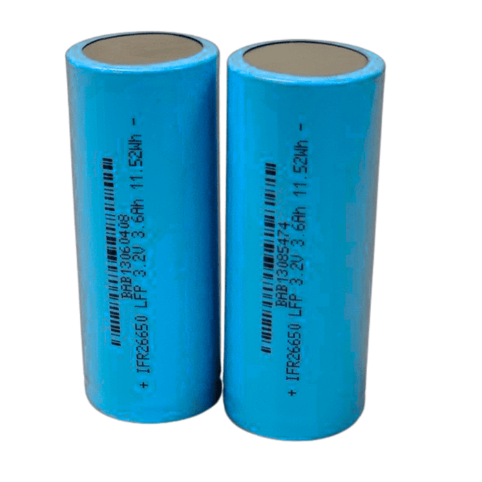 [2 Pack] 26650 LiFePO4 3.2V 3600mAh Rechargeable Battery | High Rate Flat Top for Scooter, Power Bank & Torch - Battery Mate