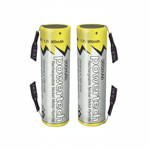 [2 Pack] AAA 900mAh Rechargeable Ni - MH Battery with Solder Tag | Replacement AAA 1.2V NiMH Cell for Battery Packs - Battery Mate