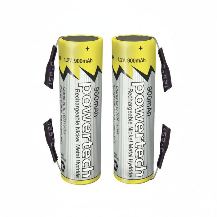 [2 Pack] AAA 900mAh Rechargeable Ni - MH Battery with Solder Tag | Replacement AAA 1.2V NiMH Cell for Battery Packs - Battery Mate