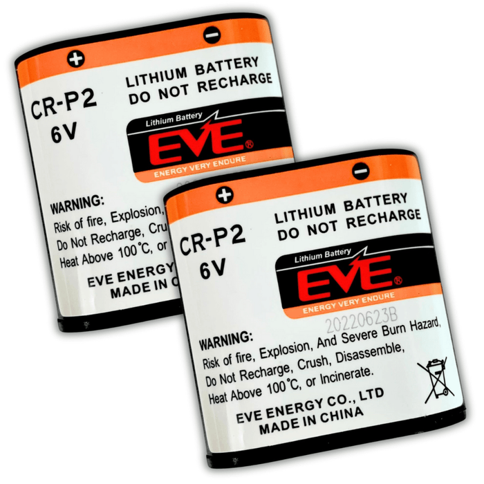 [2 Pack] CRP2 Lithium Photo Battery 1500mAh 6V CR - P2 - Battery Mate