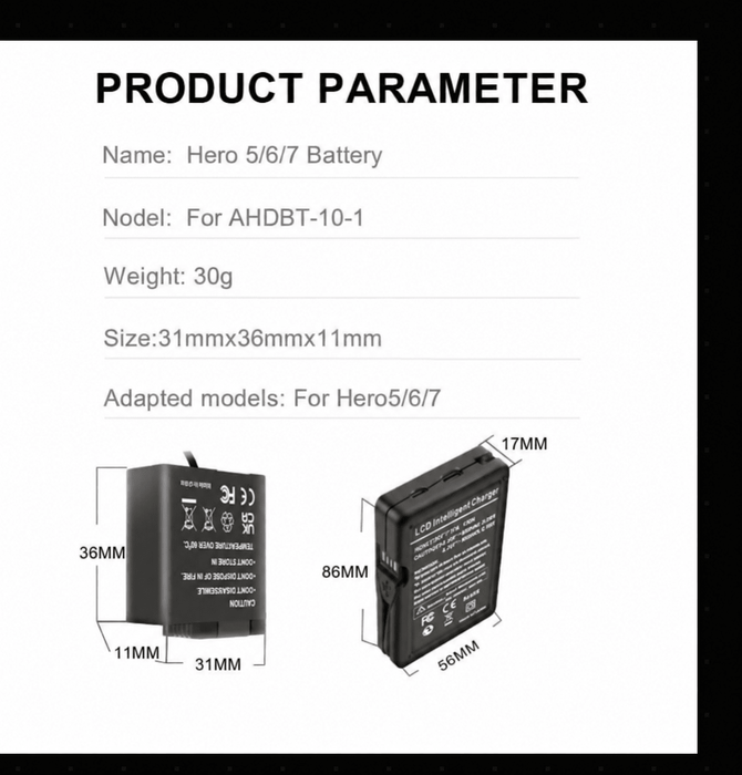 2 Pack| GoPro Compatible Hero 9 / 10 / 11 / 12 Replacement Battery - Battery Mate