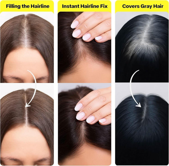 [2 Pack] Hairline Powder Instantly Conceals Hair Loss, Root Touch Up Hair Powder, Gray Hair Cover Up for Women & Men, Root Cover Up, Hair Fibers for Thinning Hair, Stain - Proof 48 Hours (Dark Brown) - Battery Mate