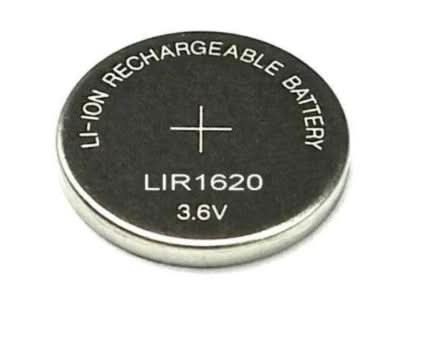 [2 Pack] LIR1620 Rechargeable Button Cell Battery 3.6V Li - Ion | Compatible with CR1620, BR1620, DL1620 - Battery Mate