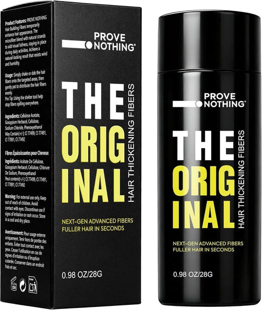 [2 PACK] PROVE NOTHING Hair Building Fibers 56g Hair Thickening Fibers for Thinning Hair Instantly Fills Bald Spots & Hair Loss Areas Natural Black, Long - Lasting Volume for Men & Women (Medium Brown) - Battery Mate