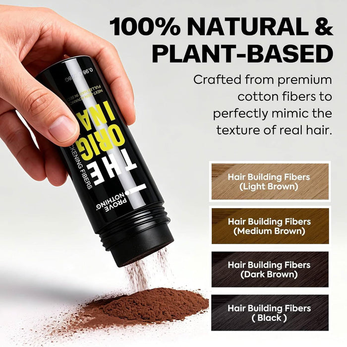 [2 PACK] PROVE NOTHING Hair Building Fibers 56g Hair Thickening Fibers for Thinning Hair Instantly Fills Bald Spots & Hair Loss Areas Natural Black, Long - Lasting Volume for Men & Women (Dark Brown) - Battery Mate