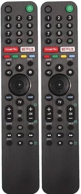 [2 Pack] RMF-TX500P Voice Remote for Sony TV KD-65X9500G KD-55X9500G KD-43X8000H KD-55A8H w/ Google Play & Netflix - Battery Mate