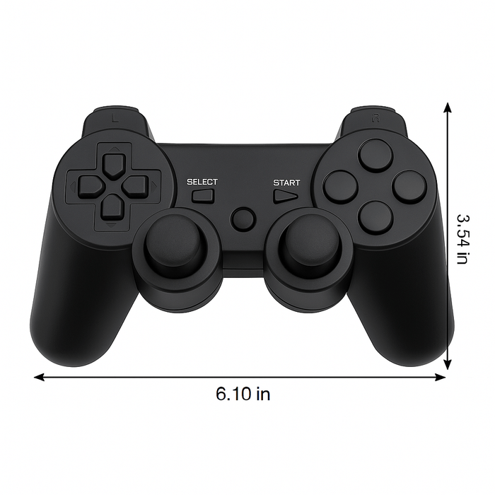 [2 Pack] Tavice Wireless Controllers Compatible with PS3 PlayStation 3 | Black - Battery Mate
