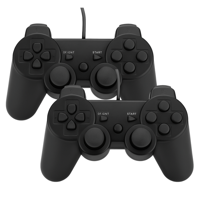 [2 Pack] Wired Controller Compatible with PS2 PlayStation 2 Console - Battery Mate