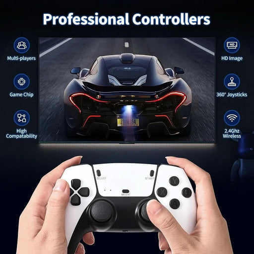 20000+ 4K HDMI TV Video Game Stick Retro Gaming Console w/ 2 Wireless Controller - Battery Mate