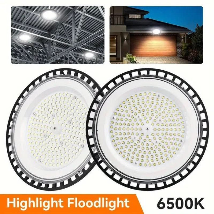 2x 500W LED High Bay Light Low Bay UFO Factory Warehouse Industrial Light - Battery Mate