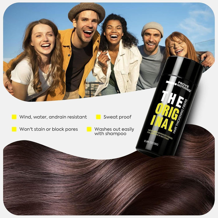 [3 PACK] PROVE Nothing 86g VALUE PACK PN Hair Fibers for Thinning Hair & Bald spots (DARK BROWN) - 3x 28g Bottles - Conceals Hair Loss in Seconds - Hair Powder for Women & Men | Designed in Australia (Light Brown) - Battery Mate