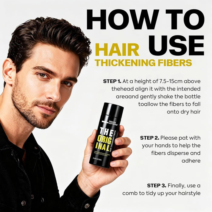 [3 PACK] PROVE Nothing 86g VALUE PACK PN Hair Fibers for Thinning Hair & Bald spots (DARK BROWN) - 3x 28g Bottles - Conceals Hair Loss in Seconds - Hair Powder for Women & Men | Designed in Australia (Medium Brown) - Battery Mate