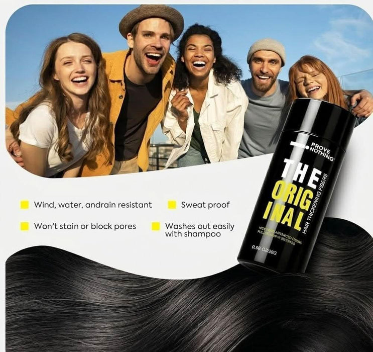 [3 PACK] PROVE Nothing 86g VALUE PACK PN Hair Fibers for Thinning Hair & Bald spots (DARK BROWN) - 3x 28g Bottles - Conceals Hair Loss in Seconds - Hair Powder for Women & Men | Designed in Australia (Black) - Battery Mate