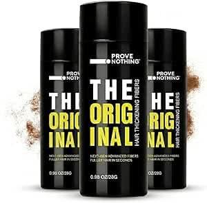 [3 PACK] PROVE Nothing 86g VALUE PACK PN Hair Fibers for Thinning Hair & Bald spots (DARK BROWN) - 3x 28g Bottles - Conceals Hair Loss in Seconds - Hair Powder for Women & Men | Designed in Australia (Light Brown) - Battery Mate