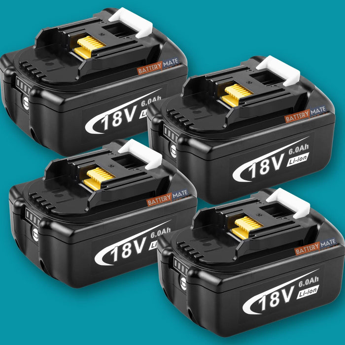 4 Pack For 18V Makita Battery Replacement | BL1860B 6000mAh Li-ion Battery