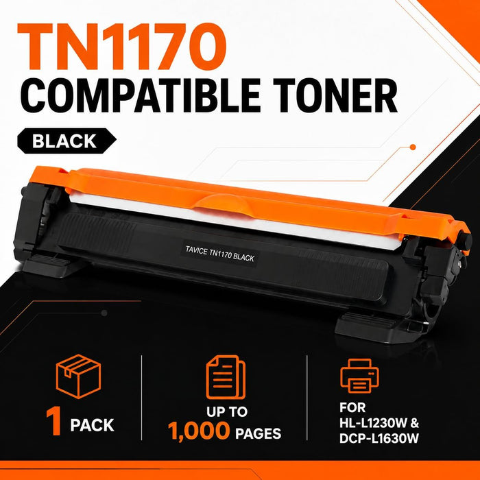 TN1170 Toner Cartridge Compatible with Brother HL-L1230W and DCP-L1630W Printers