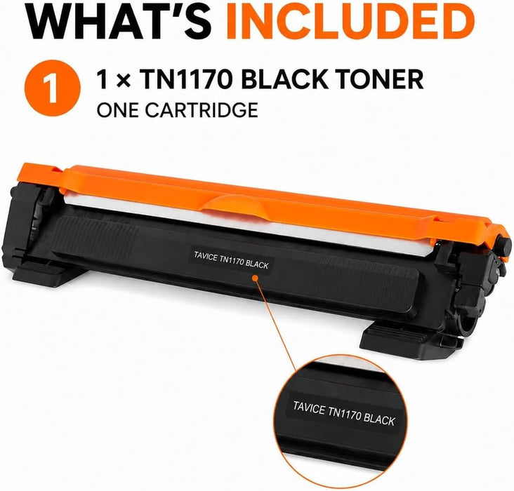 TAVICE 2 Pack TN1170 Toner Cartridges Compatible with Brother HL-L1230W and DCP-L1630W Printers, Black