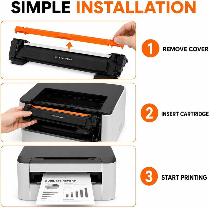 TAVICE 2 Pack TN1170 Toner Cartridges Compatible with Brother HL-L1230W and DCP-L1630W Printers, Black