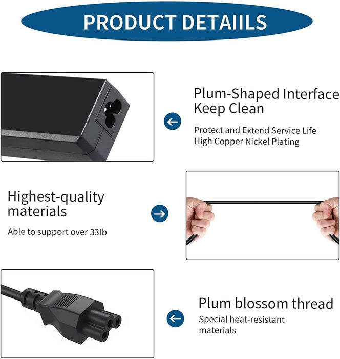 65W 19V 3.42A Laptop Charger Compatible for Acer Spin 3 SP314 - 53N, Aspire, Chromebook, TravelMate & Iconia (3.0x1.1mm Tip) - Battery Mate