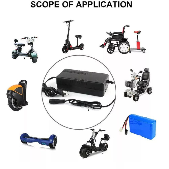 67.2V 2A Lithium Battery Charger | 3 - Pin 12mm AU Plug for 60V 16S Electric Scooter & eBike - Battery Mate