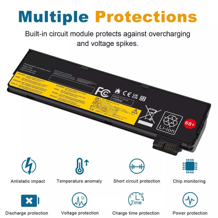 68+ Battery Compatible for Lenovo Thinkpad T440 T440S T450S 48Wh X240 X240S X250 X260 X270 - Battery Mate