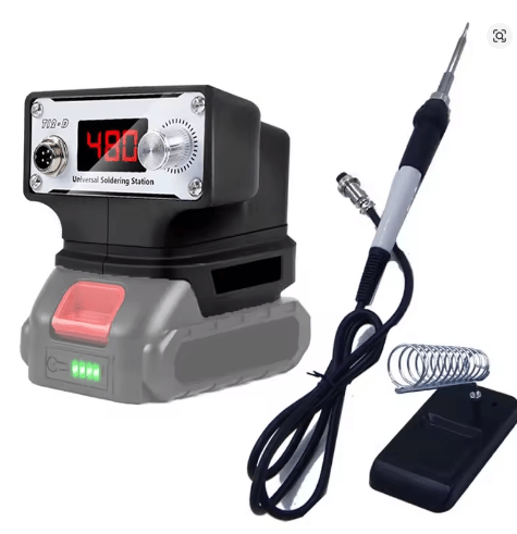 70W Cordless Soldering Iron for Milwaukee Makita DeWalt 18v Batteries | 150-480°C Digital Temperature Control - Battery Mate