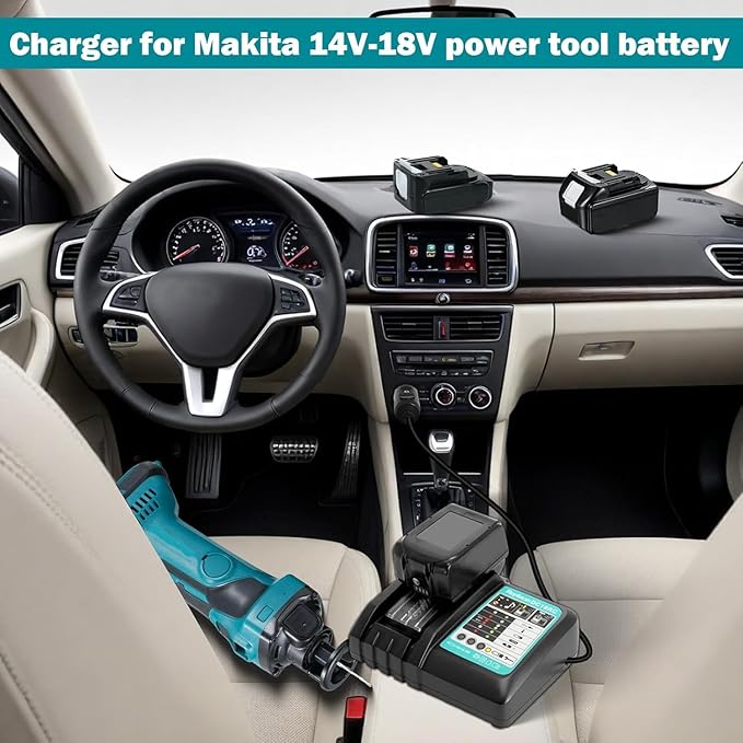 Makita Compatible Vehicle Charger with LED Display