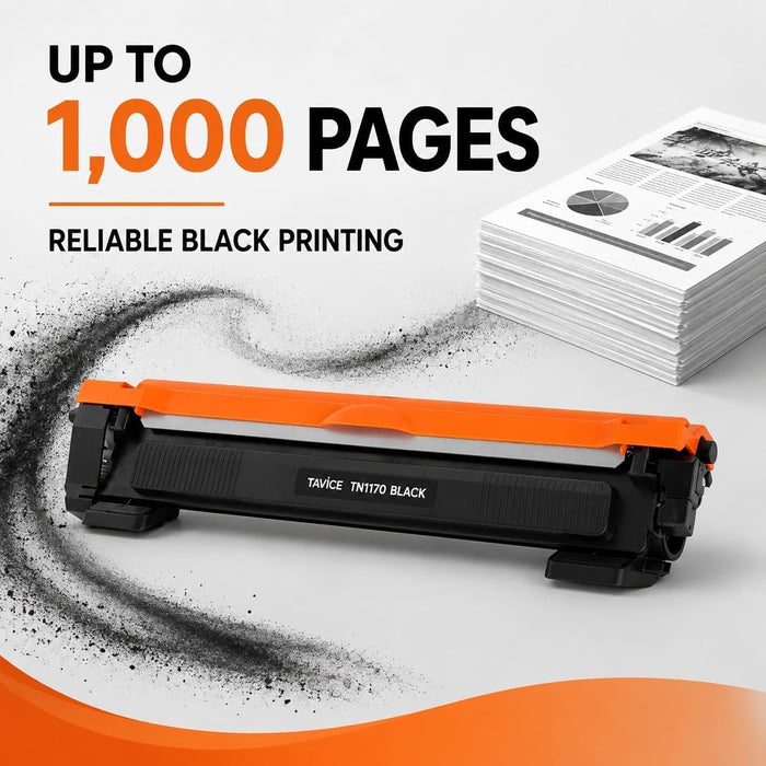 TAVICE 2 Pack TN1170 Toner Cartridges Compatible with Brother HL-L1230W and DCP-L1630W Printers, Black