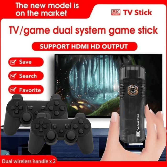 8K Video Quad - core Android TV Box 10000+ Game Console Retro Stick Dual System - Battery Mate