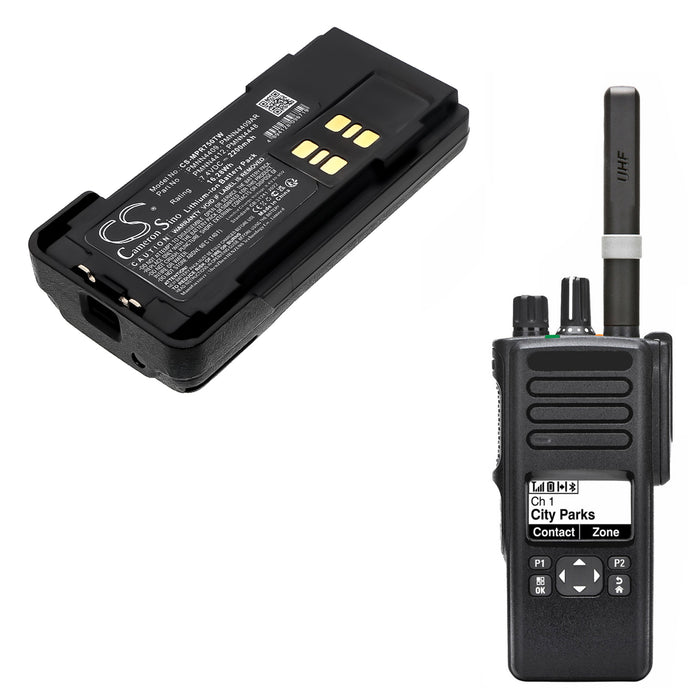Replacement Battery for Motorola Two-Way Radio - 7.4V 2200mAh Li-ion