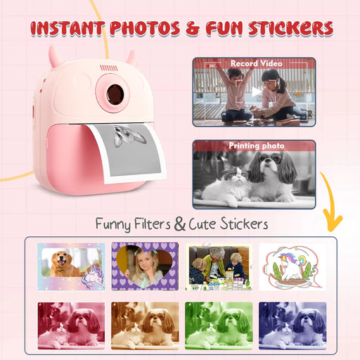 Kids Digital Camera High Quality Instant Print | CMOS Imaging Sensor Filter Function | BLUE.