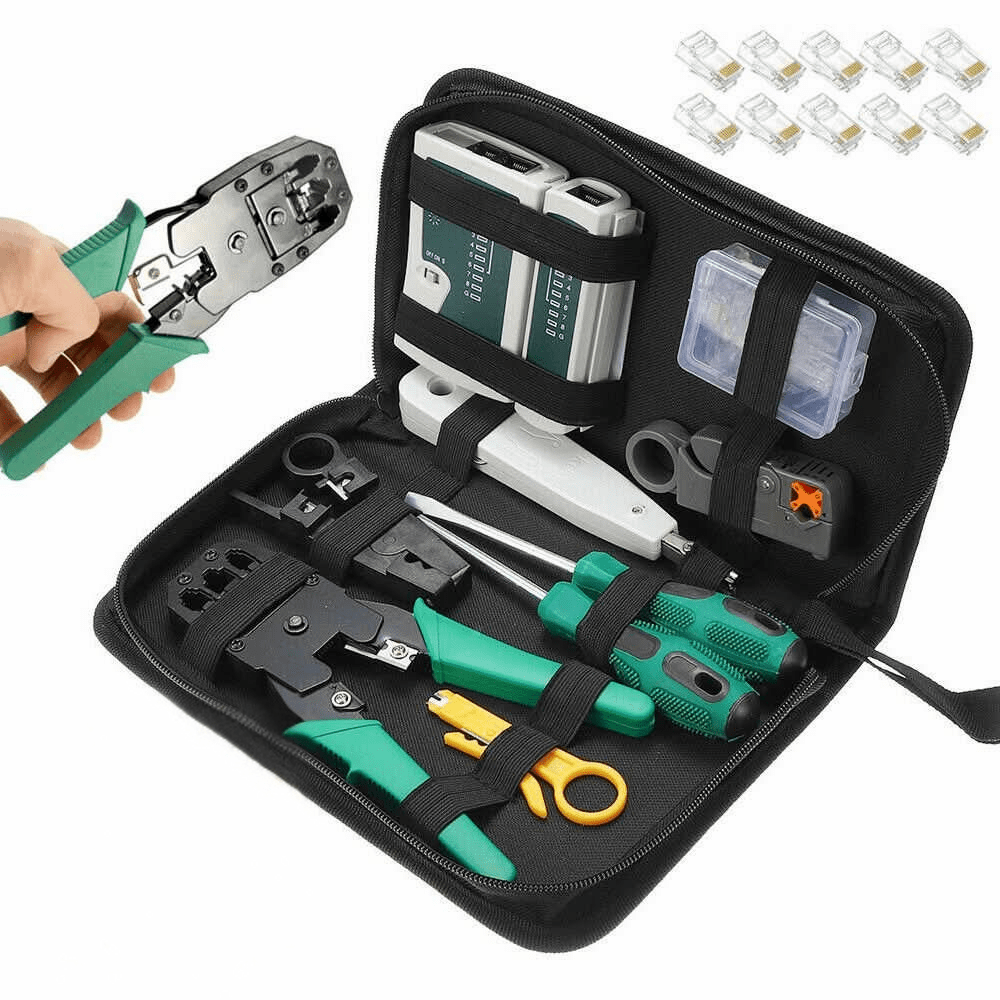 Analyzer Network Cable Tool Kit LAN Crimper Down Wire Stripper Cat5 6 ...