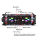 Black Portable Bluetooth Light Up Party Speaker System USB microSD Aux w/ Mobile Stand - Battery Mate