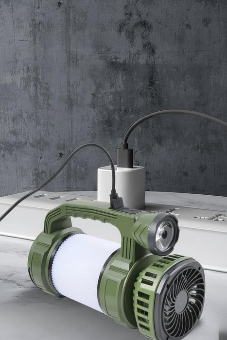 Camping Lantern with Fan & Floodlight | Solar Rechargeable Portable LED Light - Battery Mate