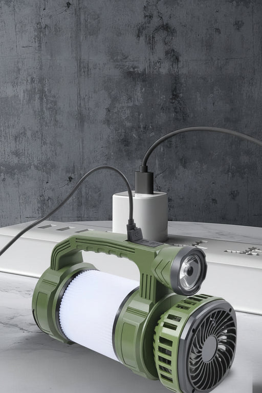 Camping Lantern with Fan & Floodlight | Solar Rechargeable Portable LED Light - Battery Mate