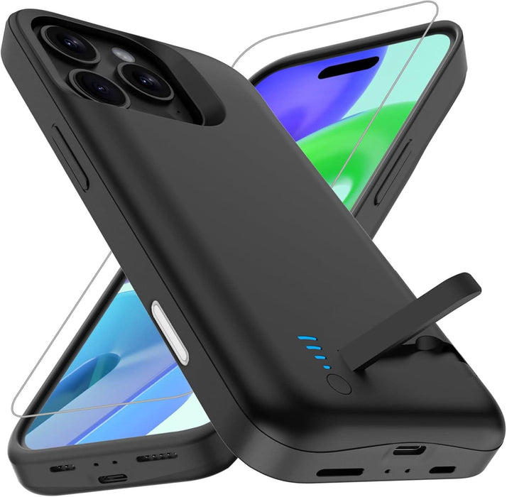 Case for iPhone 17 Pro Max with Built - in 5000mAh Battery & Foldable Stand – Slim and Durable Charging Case - Battery Mate