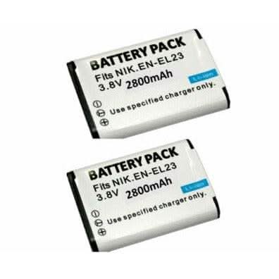 [Combo Pack] 2x EN - EL23 2800mAh Rechargeable Batteries with Smart LCD USB Charger | Replacement for Nikon Coolpix B700, P900, P610, P600, S810C (2 Batteries + Charger) - Battery Mate