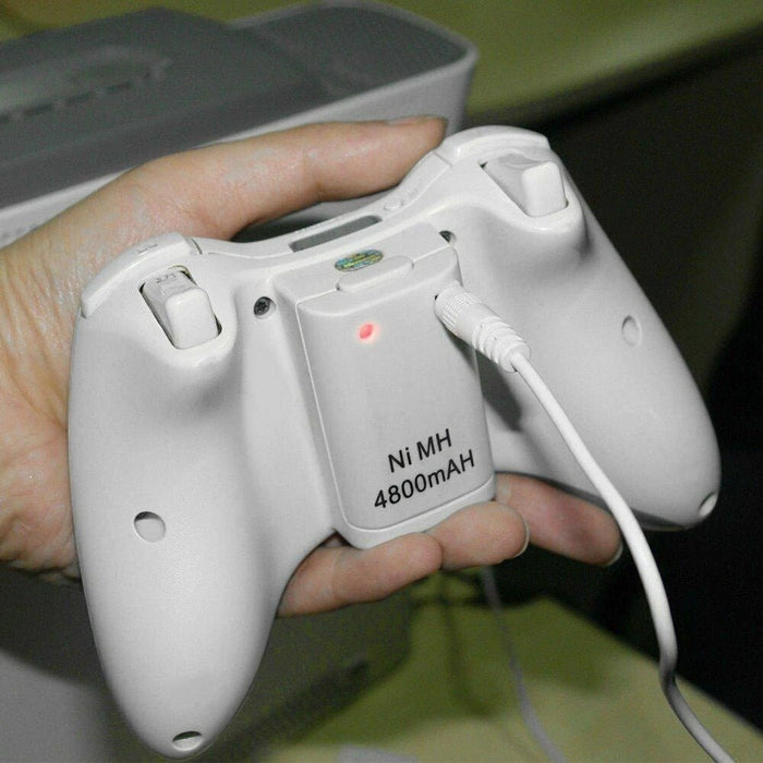 Compatible Battery + USB Charger Cable Pack for XBOX 360 Wireless Controller - Battery Mate