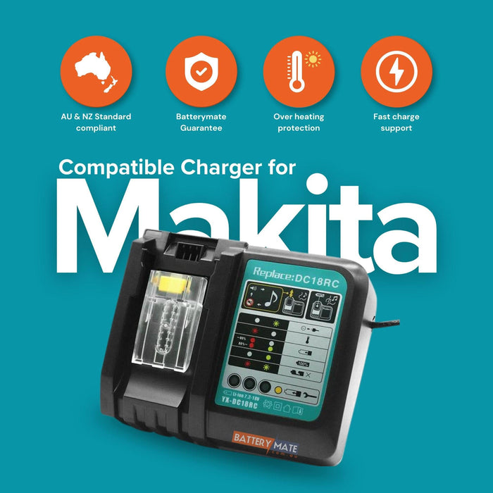 18V Lithium-Ion Battery Charger for Makita BL1830 BL1860B BL1850