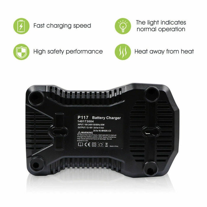 Fast Rapid Charger For Ryobi One+ 18V P108 P104 Li - ion Batteries - Battery Mate