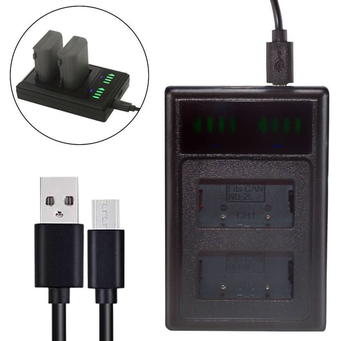 NB-2L NB-2LH DUAL USB Battery Charger for Canon EOS 350D 400D G7