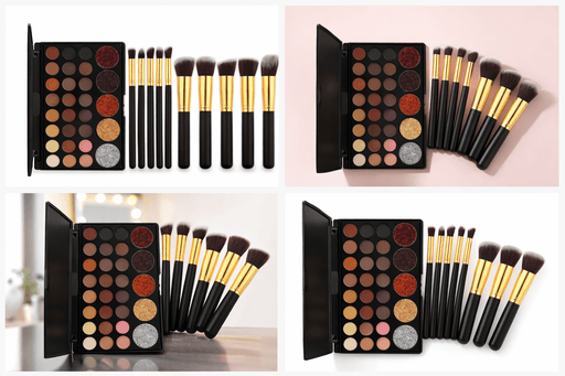 Popfeel 29 Colors Eyeshadow Palette + 10 Brush Set | Matte Shimmer Waterproof Portable Full Size - Battery Mate